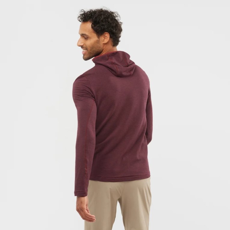 Chaquetas Salomon Essential Lightwarm Encapuchado Hombre Vino | MX SMKP830